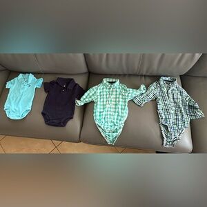 4 OshKosh B'gosh Collared Onesies (short & long sleeved)